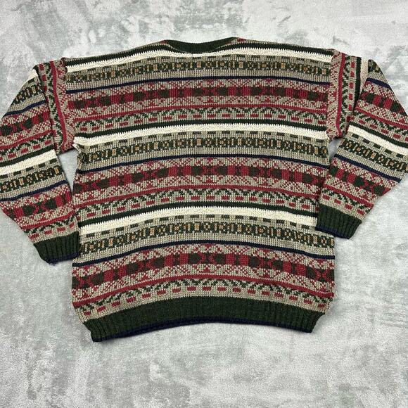 Vintage David Taylor Size XL Mens Fair Isle Crewneck Sweater Dad Grandpa - Picture 2 of 6
